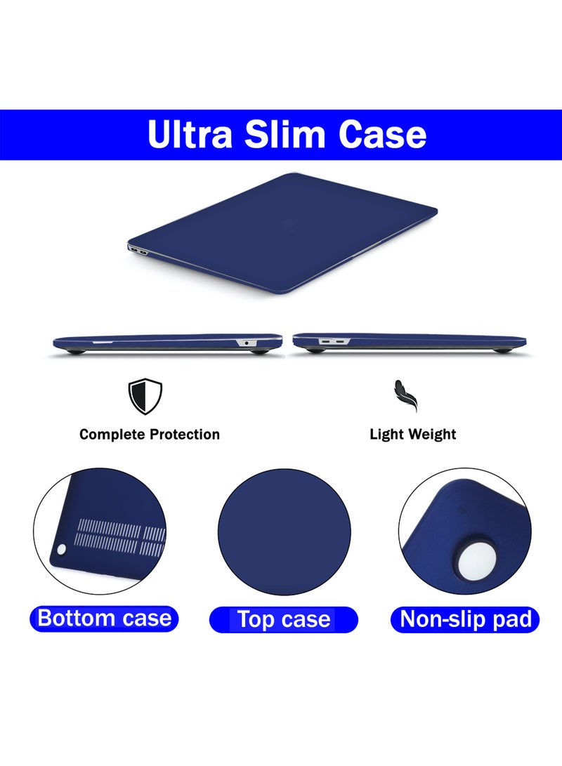 RKINC Case For MacBook Air 13 inch, 2020 2019 2018 A2337 M1 A2179 A1932, Plastic Hard Shell & Keyboard Cover & Screen Protector Compatible with MacBook Air 13 inch Retina, Matte Navy Blue - Image 2